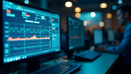 High Precision Earthquake Measurement Equipment: Capturing Advanced Seismographic Analytics for Scientific Research and Public Safety - Stock Photo Concept with Empty Space