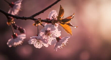 Cherry Blossom Branch in Soft Light