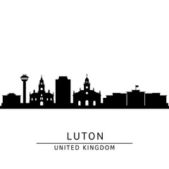 Fototapeta premium Luton Skyline United Kingdom Silhouette.
