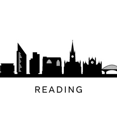 Fototapeta premium Reading UK Skyline Silhouette.