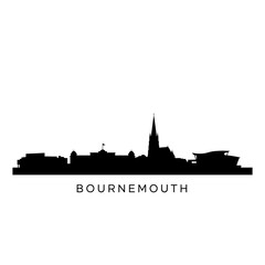 Naklejka premium Bournemouth skyline vector with city silhouette, and England.
