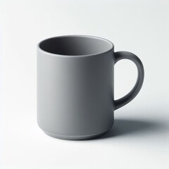Fototapeta premium Gray Mug Mockup - White Cup for Branding and Logo Placement - Product Design for Identity - White Drink Cup in Studio Environment - Background for Promotional Material - Mock-up for Presentation