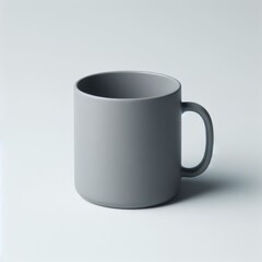 Obraz premium Gray Mug Mockup - White Cup for Branding and Logo Placement - Product Design for Identity - White Drink Cup in Studio Environment - Background for Promotional Material - Mock-up for Presentation