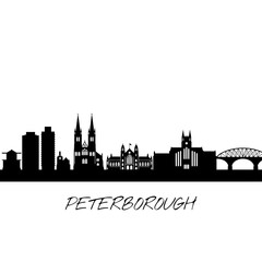 Obraz premium Peterborough Ontario Skyline Silhouette Isolated.