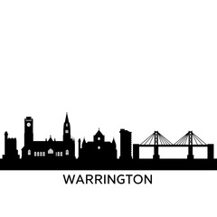 Warrington Skyline UK City Vector Silhouette.
