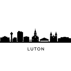 Fototapeta premium Luton Skyline City Silhouette Urban Landscape.