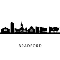 Naklejka premium Bradford Skyline Black Silhouette.