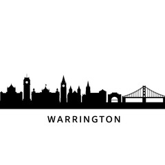 Fototapeta premium Warrington Skyline UK Cityscape Silhouette.