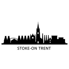 Fototapeta premium StokeonTrent Skyline Silhouette with UK City View.