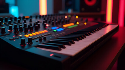 Display dynamic visuals of music hobby capturing creative studio sessions expert instrument setups and innovative audio production techniques for premium digital stock in  Photo Stock  Concept  and em