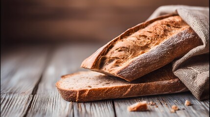 Artisan bread closeup on rustic wooden table food photography natural light warm environment culinary inspiration