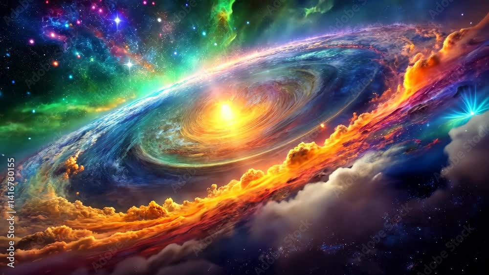 Wall mural cosmic swirl a kaleidoscope of colors in the vast expanse of the universe