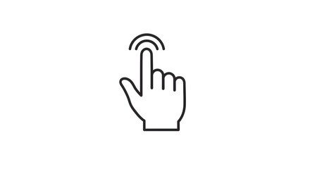 Fototapeta premium Outline of a hand with index finger extended as if touching or selecting something on a white background
