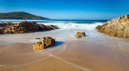 Pero beach in Cargèse, Corsica island, France. The beach of Pero on the Corsican coast in Cargèse, mediterranean sea, France.