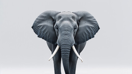 Majestic elephant showing power and dominance on seamless background