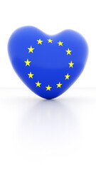 I Love Europe: United 8K 3D Starry Heart with Iconic Landmarks & Unity in Heritage Light

