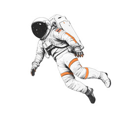 Cosmic ballet: An isolated astronaut floats through the void of space