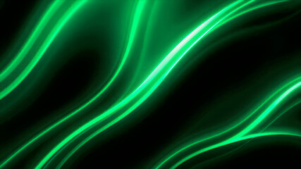 Glowing green cyan light wave patten in black background grainy gradient noise texture poster banner backdrop abstract design