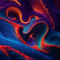 Vibrant 3D Abstract Dreamscapes Background. Texture.