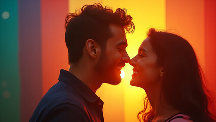 Capture Heartfelt Visuals of Pride Month: Expressive LGBTQ+ Love Imagery with Warm Tones & Dynamic Cultural Narratives in Refined Photo Stock Concept