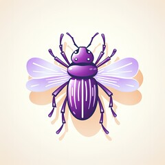 Modern Insect Illustration Created in Vector Flat Style