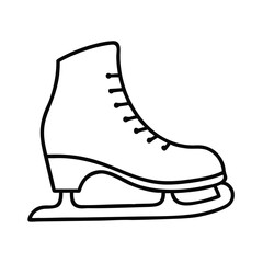 Ice Skate Outline Drawing for Winter Sports  
