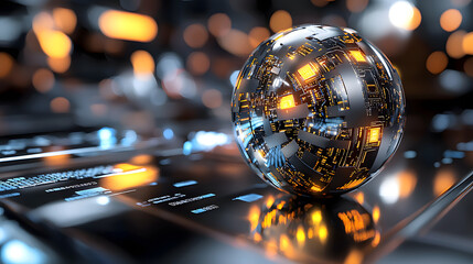 A ball with a lot of lights on it. Generated using AI.