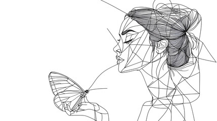 Obraz premium A woman holding a butterfly. Generated using AI.