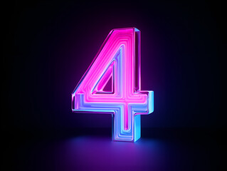 Obraz premium glowing 3D number 