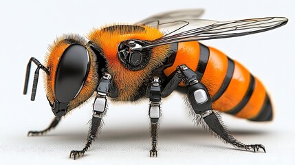 High-tech honeybee, a digitally enhanced insect.