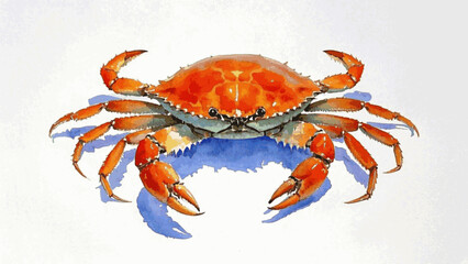 Saltwater skitter crab isolated watercolor vector illustration svg 