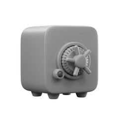 Stylized Safe on White Background for Security Concepts