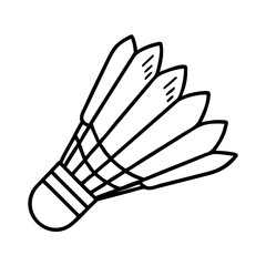 Obraz premium Shuttlecock outline illustration for badminton sports 