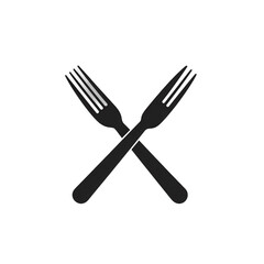 Fototapeta premium Two black forks crossed in a minimalist style, set against a plain background, emphasizing simplicity and elegance for dining or culinary use , isolated on white or transparent png