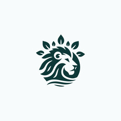 Nature Leaf Lion Logo