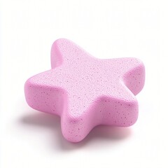 Pink Star Shaped Foam Object Isolated on White Background Perfect for Crafts and Decoration
