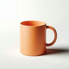 Orange Mug Mockup - Cup for Branding and Logo Placement - Product Design for Identity - White Drink Cup in Studio Environment - Background for Promotional Material - Mock-up for Presentation