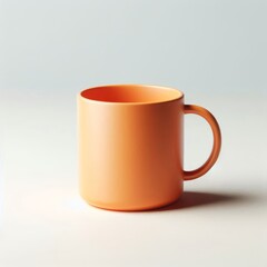 Orange Mug Mockup - Cup for Branding and Logo Placement - Product Design for Identity - White Drink Cup in Studio Environment - Background for Promotional Material - Mock-up for Presentation