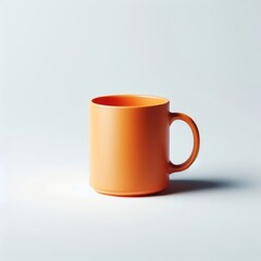Orange Mug Mockup - Cup for Branding and Logo Placement - Product Design for Identity - White Drink Cup in Studio Environment - Background for Promotional Material - Mock-up for Presentation