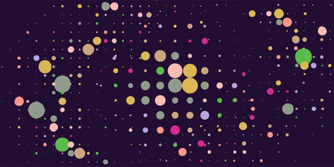 Color Circle Happy Vector White Background. Abstract Polka Invitation. FallingFestive Dust Pattern. Bright Dot Independence Banner.