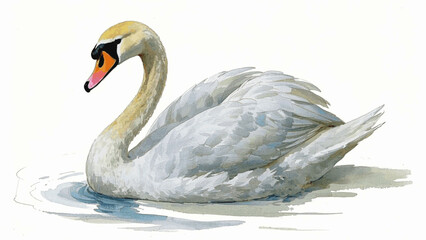 Aqueous grace swan isolated watercolor vector illustration svg  © Arun168