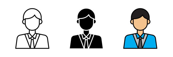 Employee icon Vector illustration stroke filled and colored icon set.
