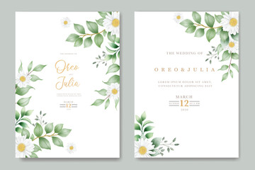 watercolor chrysantemum flower wedding invitation card design
