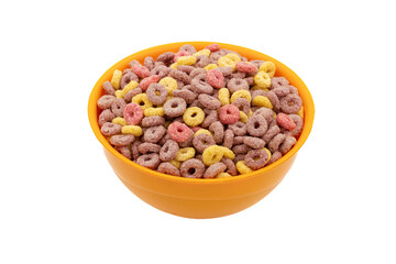 bright colorful breakfast cereal in bowl