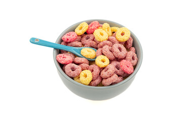 bright colorful breakfast cereal in bowl