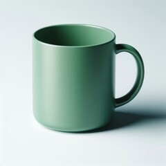 Green Mug Mockup - Cup for Branding and Logo Placement - Product Design for Identity - White Drink Cup in Studio Environment - Background for Promotional Material - Mock-up for Presentation