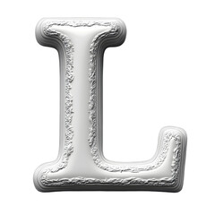 3D Render White Letter L