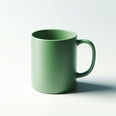 Green Mug Mockup - Cup for Branding and Logo Placement - Product Design for Identity - White Drink Cup in Studio Environment - Background for Promotional Material - Mock-up for Presentation
