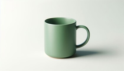 Green Mug Mockup - Cup for Branding and Logo Placement - Product Design for Identity - White Drink Cup in Studio Environment - Background for Promotional Material - Mock-up for Presentation