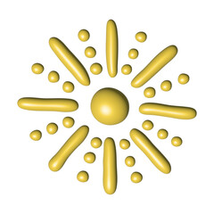 3d abstract sun symbol Summer clipart Single element for design
